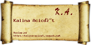 Kalina Acicét névjegykártya